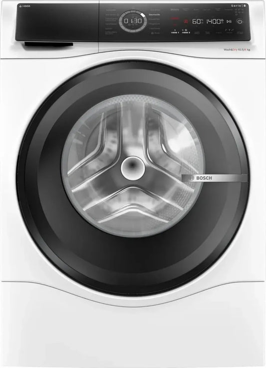 Sèche-linge Bosch Série 8, 10,5 kg lavage, 6 kg séchage, 1400 tr/min, i-Dos intelligent, élimination de 16 taches, vapeur IronAssist, AutoDry