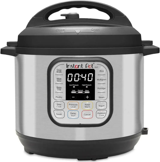 Multicuiseur Instant Pot Duo 80, 7 Fonctions avec Cuisson sous Pression, Cuiseur à Riz, Poêle, Yaourtière, Vapeur et Réchauffe-Plat - Acier Inoxydable - 8 Litres